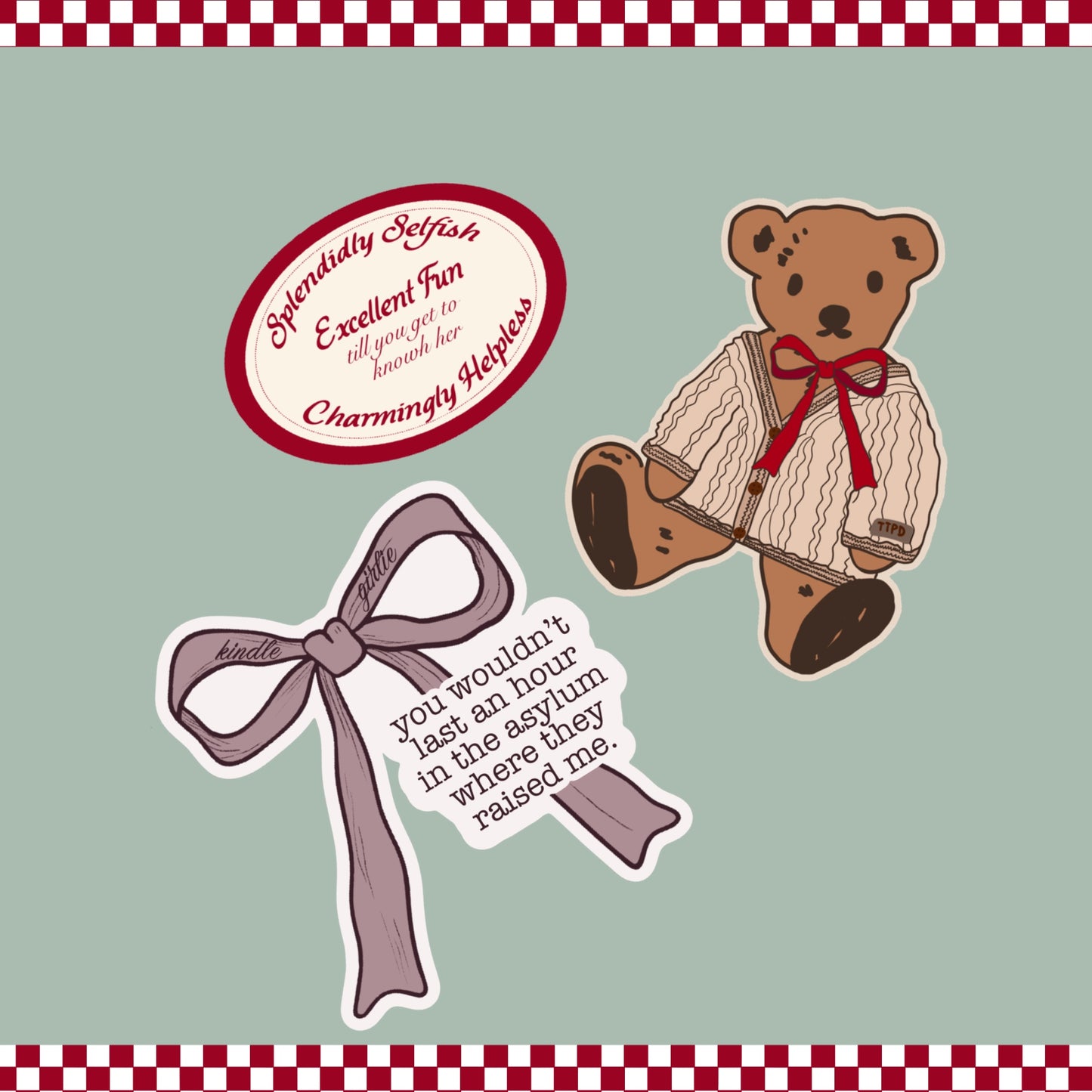 French Vintage TS Inspired Stickers Kindle Decal & Insert