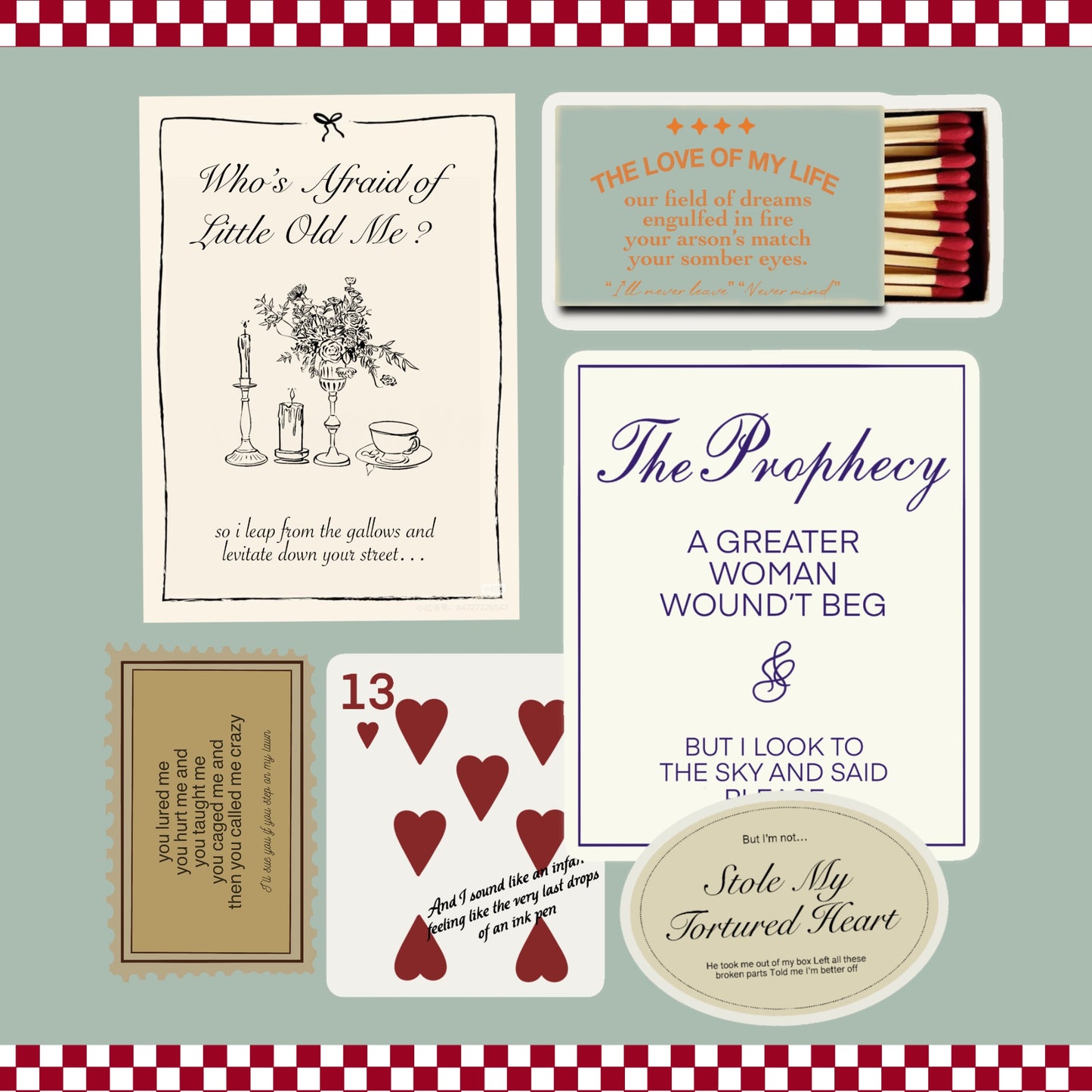 French Vintage TS Inspired Stickers Kindle Decal & Insert