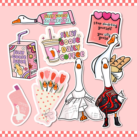 Cute Silly Goose Stickers Vinyl Waterproof